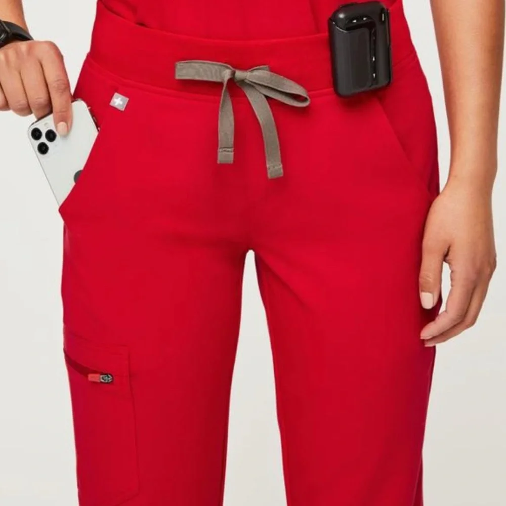 NWT Figs Zamora‎ 2.0 Jogger Scrub Pants in Pop Red.